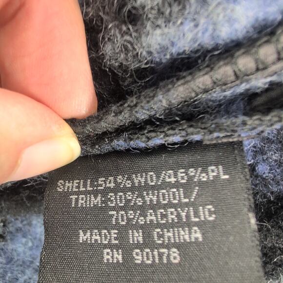 REVUE Wool Blend Bomber Jacket Women's XL Full Zip Checkered Moody - Picture 6 of 10